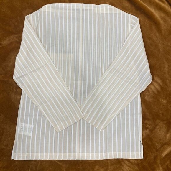 Theory Cotton Miniya Striped Long Sleeve Blouse - Picture 8 of 9